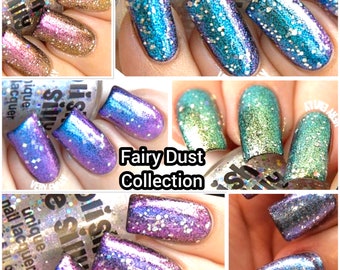 MULTI-CHROME 6 piece Topper Set - Multi-Color Changing Polish- Custom-Blended Glitter Nail Polish / Indie Lacquer /PolishMeSilly