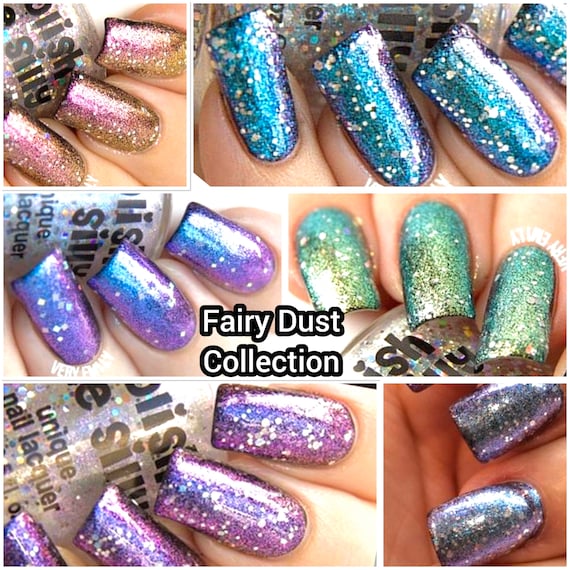 DND Duo Gel & Nail Polish Set - Super Glitter Collection - Purple Aura 924  - 2 x 15ml