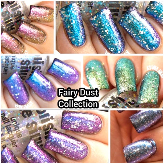 DND Duo Gel & Nail Polish Set - Super Glitter Collection - Purple Aura 924  - 2 x 15ml