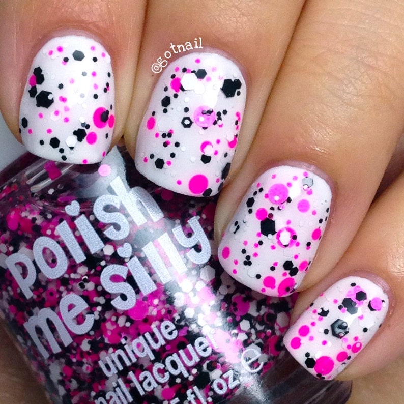 Pink A Dottie Polka Dot-NEON-Custom-Blended Indie Glitter | Etsy