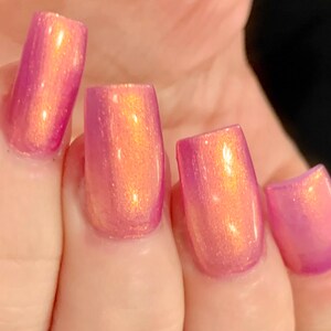 Sugarplum Glow Pink Orange Yellow Purple Glow Pop Nail Polish Collection Multi-Color Shifting: Mylar Oil Slick / Polish Me Silly image 3