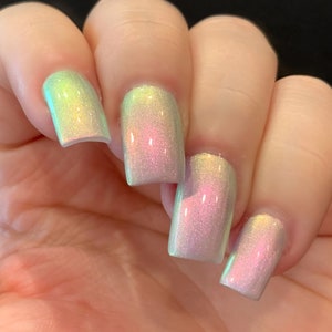 Icy Glow Silver Gray Pink Yellow Green Glow Pop Nail Polish Collection Multi-Color Shifting: Mylar Oil Slick / Polish Me Silly image 2