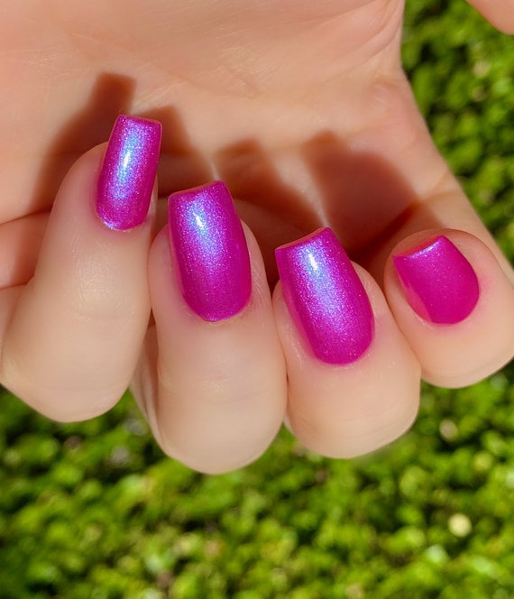 Totally Buggin' - bright pink shimmer nail polish - Anchor & Heart Lacquer