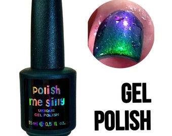 UV Led GEL Nail Polish --Toe-Tally Cosmic Multichrome Multi-Color Shifting Polish:  Glitter Nail Polish / Indie Lacquer / Polish Me Silly