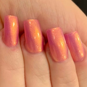 Sugarplum Glow Pink Orange Yellow Purple Glow Pop Nail Polish Collection Multi-Color Shifting: Mylar Oil Slick / Polish Me Silly image 6