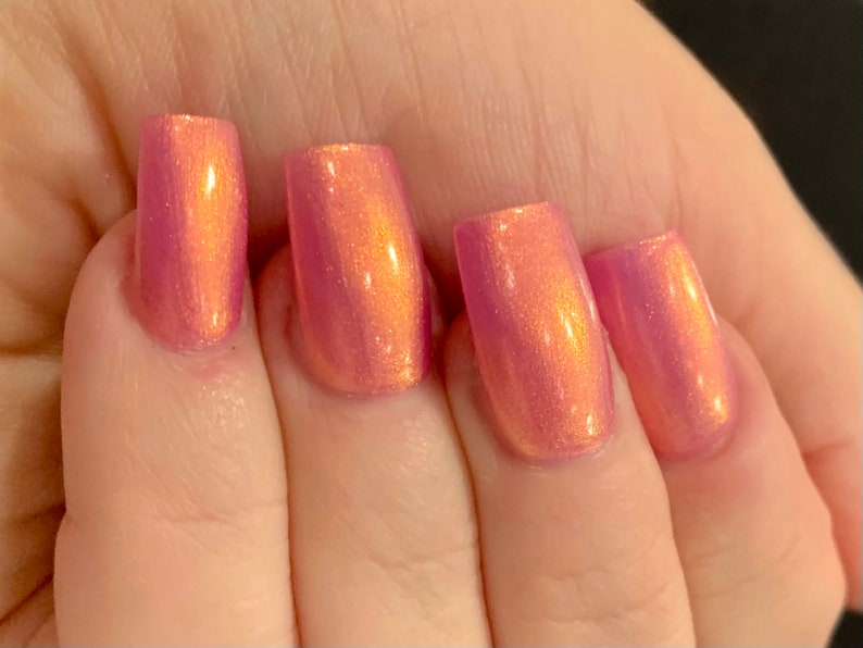 Sugarplum Glow Pink Orange Yellow Purple Glow Pop Nail Polish Collection Multi-Color Shifting: Mylar Oil Slick / Polish Me Silly image 6