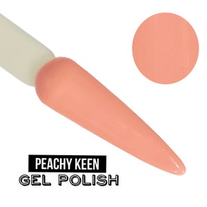 UV Led GEL Nail Polish - Peachy Keen - Light Peach Solid Opaque Creme Polish Long Lasting, Cruelty Free, Polish Me Silly