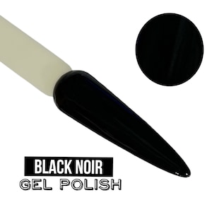 UV Led GEL Nail Polish - Black Noir - Black Polish Solid Opaque Creme Polish Long Lasting, Cruelty Free, Polish Me Silly