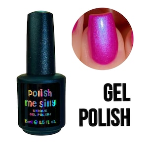 UV Led GEL Nail Polish - Hottie Tottie-  Hot Pink Blue Shimmer Multi-Color Shifting Polish Glitter Nail Polish / Lacquer / Polish Me Silly