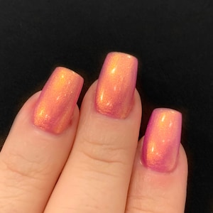 Sugarplum Glow Pink Orange Yellow Purple Glow Pop Nail Polish Collection Multi-Color Shifting: Mylar Oil Slick / Polish Me Silly image 5