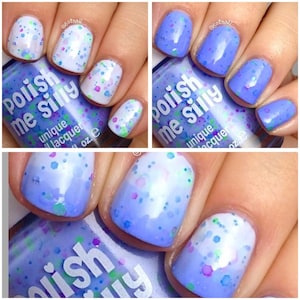 Periwinkle Twinkle- -Color Changing Thermal Nail Polish:  Custom-Blended Indie Glitter Nail Polish / Lacquer