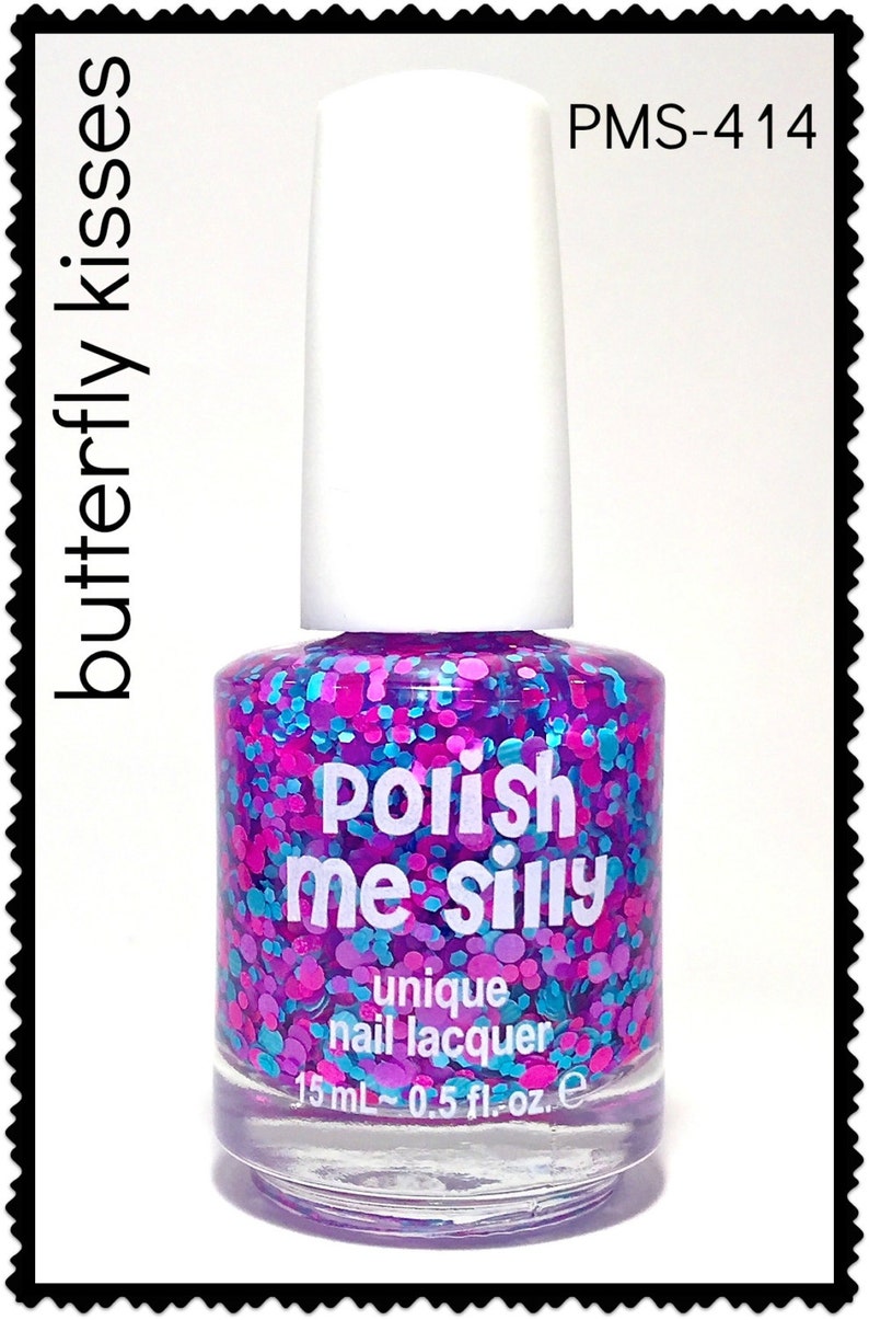 Butterfly Kisses Polka Dot NEON Pop Nail Polish Indie Etsy