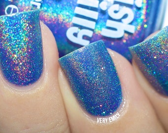 Holographic - Blue My MInd:  Custom-Blended Glitter Nail Polish / Indie Lacquer / Polish Me Silly