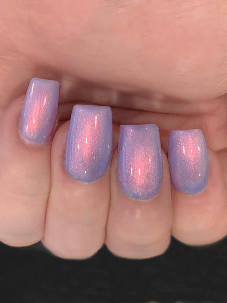 Mylar Glow Periwinkle Blue Purple Pink Yellow MintGlow Pop Nail Polish Collection Multi-Color Shifting: Mylar Oil Slick / Polish Me Silly 画像 6