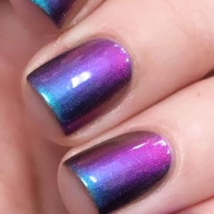 Paradise by Polish Me Silly Oil Slick Mega Multichrome Colorful Pop Nail Polish Rainbow Indie Galaxy Polish Lacquer Water Marble Stamping image 3