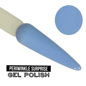 UV Led GEL Nail Polish - Periwinkle Surprise - Periwinkle Blue Polish Solid Opaque Creme Polish Long Lasting, Cruelty Free, Polish Me Silly