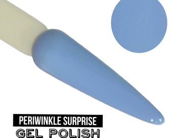 UV Led GEL Nail Polish - Periwinkle Surprise - Periwinkle Blue Polish Solid Opaque Creme Polish Long Lasting, Cruelty Free, Polish Me Silly