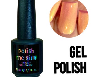 UV Led GEL Nail Polish - Tropical Glow - Peach Orange Pink Yellow Glow Pop Multi-Color Shifting Oil Slick Polish Me Silly