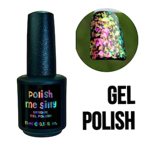 UV Led GEL Nail Polish -Unicorn Tears- FLAKIE Topcoats Multi-Color Shifting Polish- Glitter Nail Polish/Indie Lacquer/ Polish Me Silly