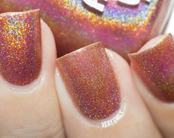 Holographic - Rusty But Ready:  Custom-Blended Glitter Nail Polish / Indie Lacquer / Polish Me Silly