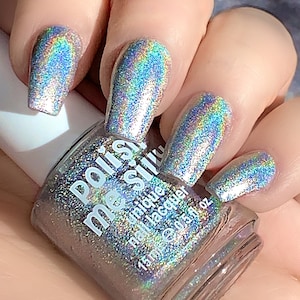 Chasing Rainbows 100% Holographic/SPECTRAFLAIR Nail Polish Indie Rainbow Pop Nail Polish Lacquer Water Marble Stamping Nail Polish Me Silly image 3