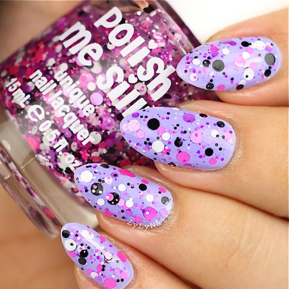 Girl Power Polka Dot-neon-custom-blended Indie Glitter Nail - Etsy