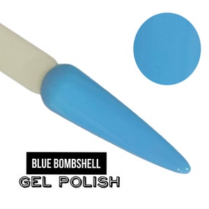 UV Led GEL Nail Polish - Blue Bombshell - Bright Blue Polish Solid Opaque Creme Polish Long Lasting, Cruelty Free, Polish Me Silly
