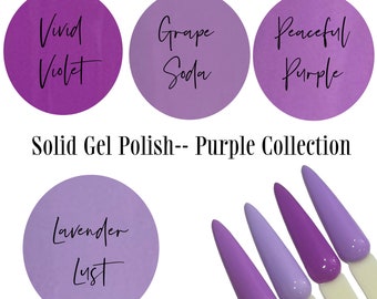 UV Led GEL Nail Polish - 4pc Set Purple Gel Collection - Polish Colors Solid Opaque Creme Polish Long Lasting, Cruelty Free, Polish Me Silly