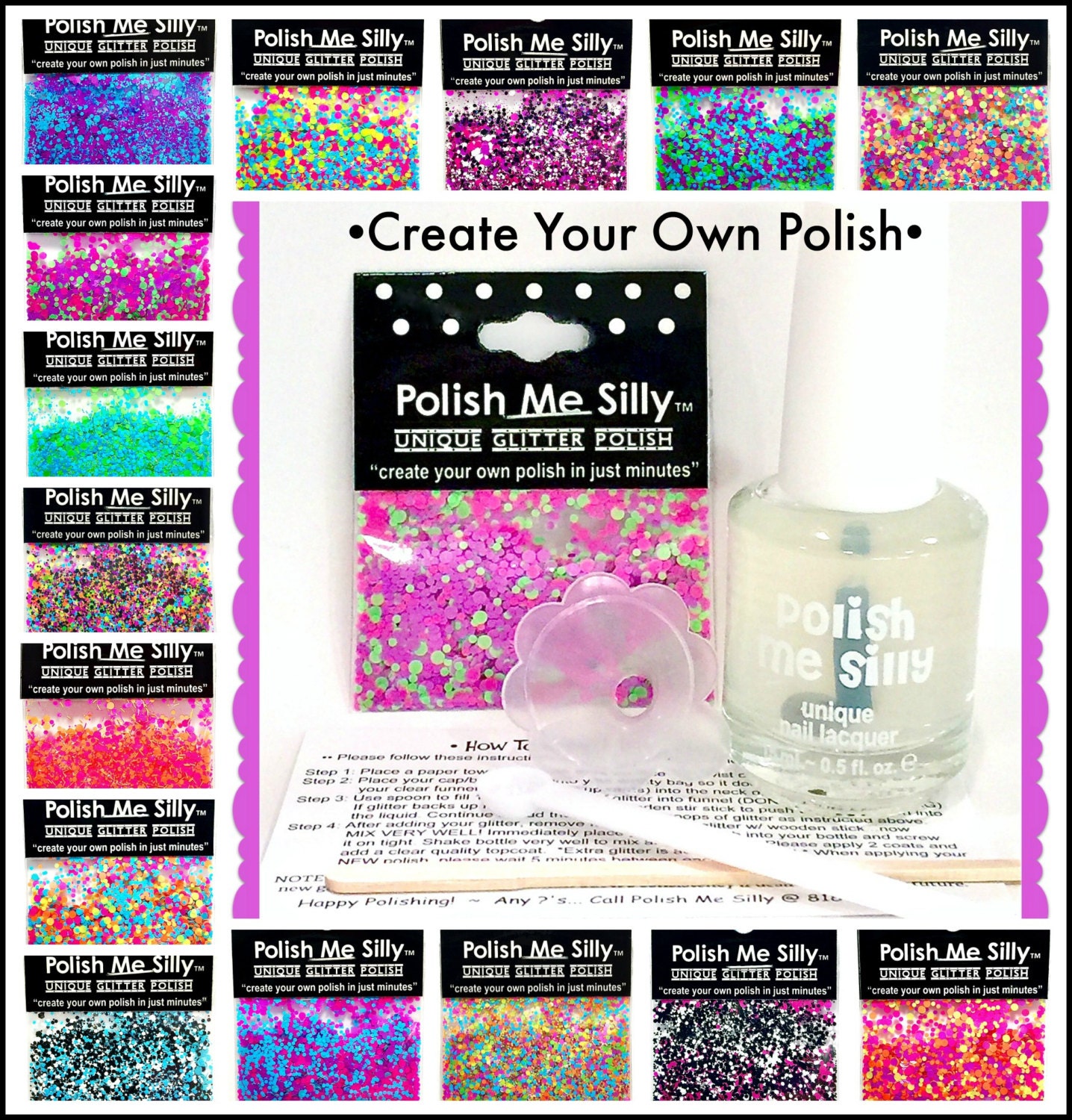 CREATE Your Own Nail Polish Kit DIY RAINBOW Neon - Etsy