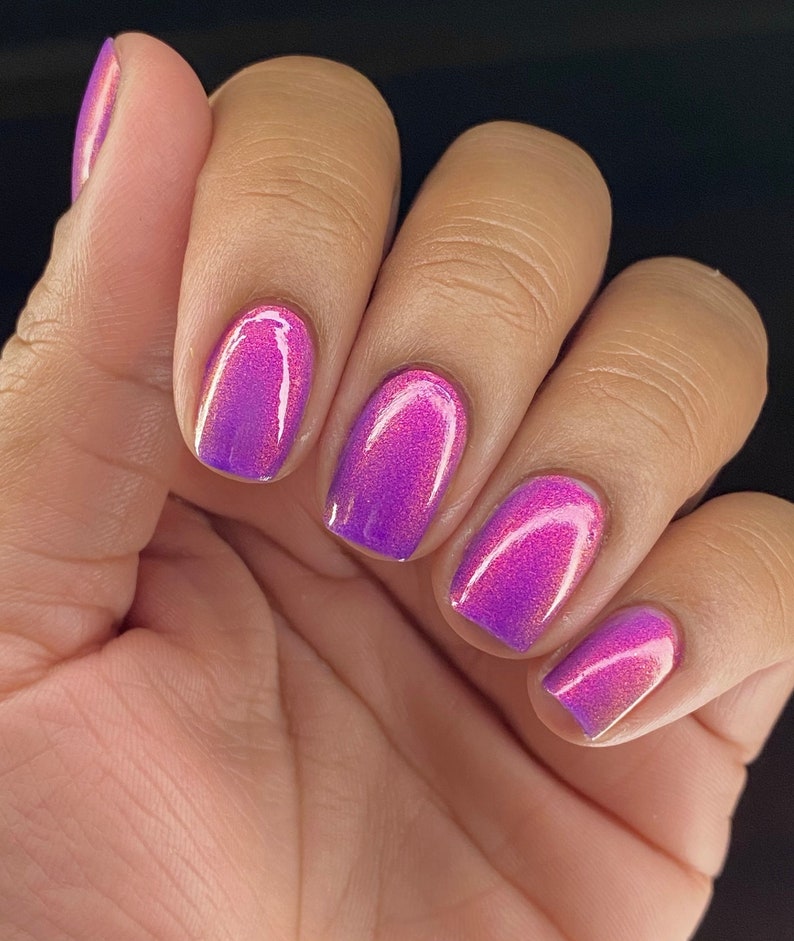 Purple Haze Purple Hot Pink Shimmer Multi-Color Shifting Polish: Custom-Blended Glitter Nail Polish / Indie Lacquer / Polish Me Silly image 1