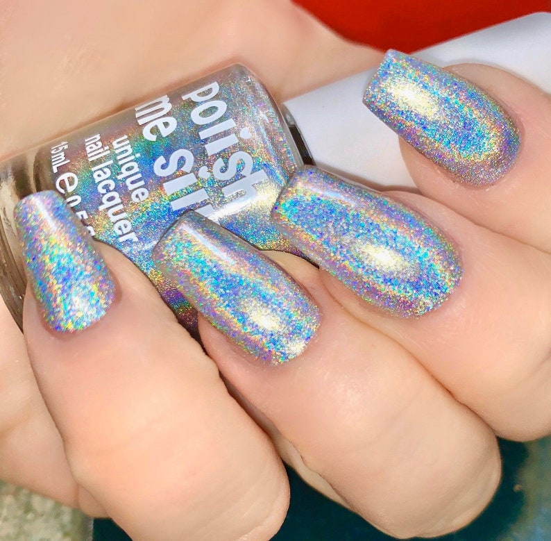 Chasing Rainbows 100% Holographic/SPECTRAFLAIR Nail Polish Indie Rainbow Pop Nail Polish Lacquer Water Marble Stamping Nail Polish Me Silly image 1