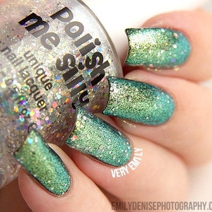 Multichrome Topper -GREEN GODDESS -Multi Color Changing Polish:  Custom-Blended Glitter Nail Polish / Indie Lacquer / Polish Me Silly