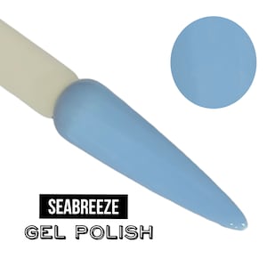 UV Led GEL Nail Polish - Seabreeze - Powder Blue Polish Solid Opaque Creme Polish Long Lasting, Cruelty Free, Polish Me Silly