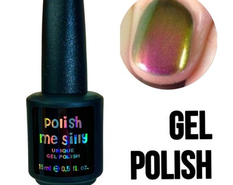 UV Led GEL Nail Polish - Rose Bud-Mega Multichrome- Multi-Color Shifting Polish:  Glitter Nail Polish / Indie Lacquer / Polish Me Silly