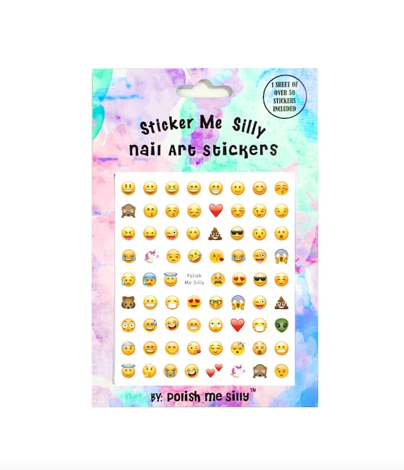 Emoji Nail Stickers Nail Art Polish Me Silly Gift Etsy