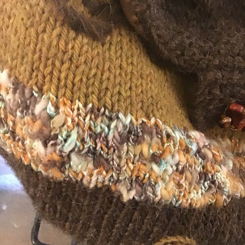 Boho Handknit Large Purse, Over the Shoulder, shops Earthtones