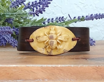 Bee Bracelet, Honey Bee Bracelet, Ceramic Bee Bracelet,  Bee Jewelry, Gift for Bee Lovers