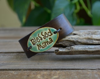 Blessed Mama Bracelet, Blessed Mama Jewelry, Phrase Bracelet, Gifts for Mom