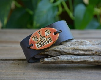 I am Enough Bracelet: Inspirational Jewelry, Encouragement bracelet for hard seasons