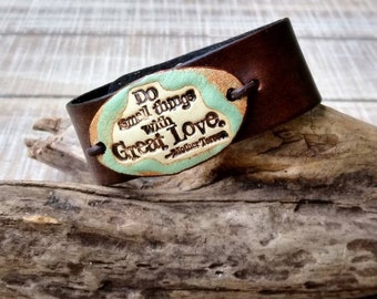 Do Small Things With Great Love Bracelet, Quote Bracelet,  Positive Jewelry