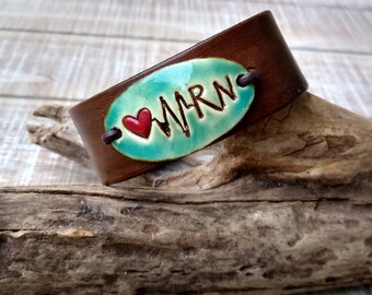 Registered Nurse EKG Bracelet, RN Heartbeat Bracelet, Appreciation Jewelry for Nurses