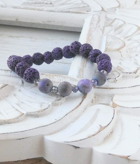 Purple Diffuser Bracelet Lava Bead Bracelet Essential Oil