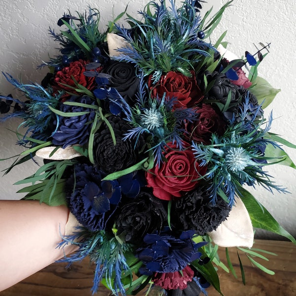 Blue Thistle Bouquet - Etsy