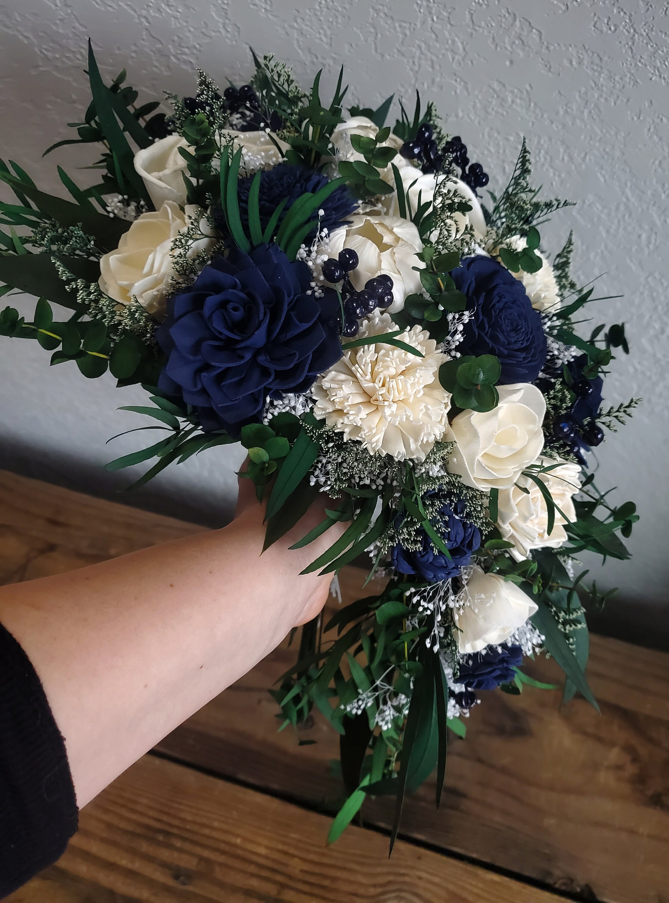 Haizang Design│Romantic Starry Blue. Dry flower bouquet/bridal