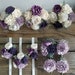Custom Wedding Package Wisteria Plum Purple Lilac Lavender Sola Wood Flower Bouquet and dried Flowers Stella Designs Style 48Last Forever 