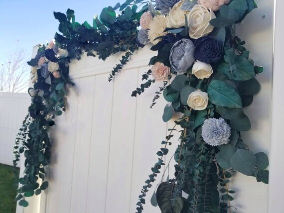 Custom Match your colors Arch Swags Wedding Decor Greenery Preserved Sola Wood Flowers Faux Headboard Decor Il_570xn