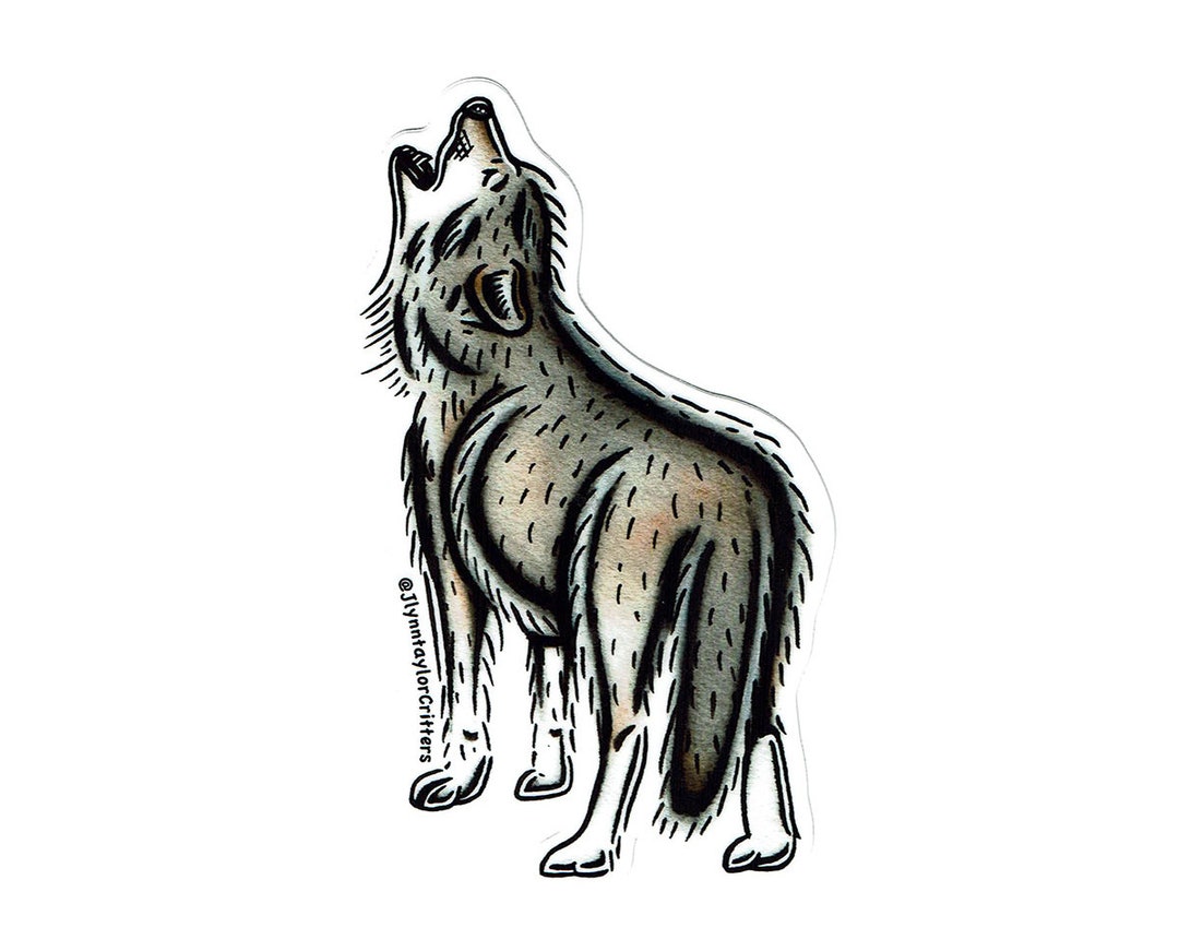 Gray Wolf Sticker Etsy