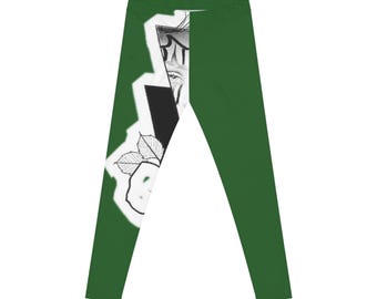 Payasa Clown Girl Leggings - Green | Chicano Tattoo Art