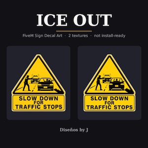 Ice Out Street Sign FiveM Decal Pack, Anti Ice Protest Sign GTA Decal Art, GTA V Custom Street Sign PNG, FiveM Server Developer Asset