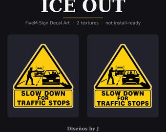 Ice Out-gatuskylt FiveM-dekalpaket, anti-isprotestskylt GTA-dekalkonst, anpassad GTA V-gatuskylt PNG, FiveM Server-utvecklartillgång
